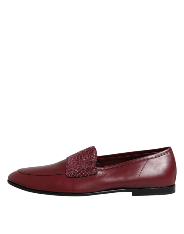 Burgunderfarbenes Kalbsleder Formelle Slipper