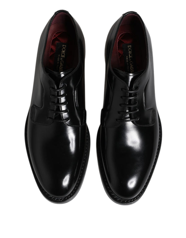 Schwarze Kalbsleder Schnürschuhe Dress Derby