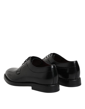 Schwarze Kalbsleder Schnürschuhe Dress Derby
