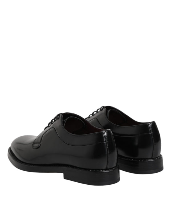 Schwarze Kalbsleder Schnürschuhe Dress Derby