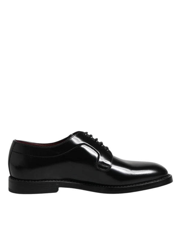 Schwarze Derby-Schnürschuhe aus Kalbsleder