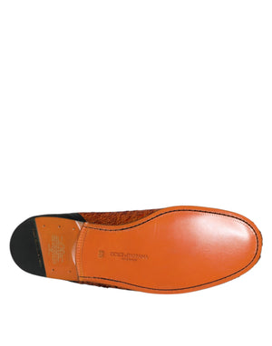 Orange Pailletten verschönert Männer Loafers Schuhe