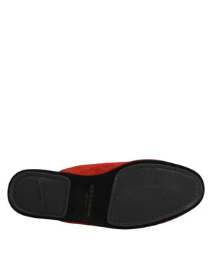 Orange Wildleder Pantoffeln Flache Hausschuhe