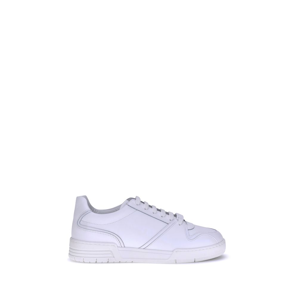 Weiße Gummisohle Sneakers mit niedrigem Schaft