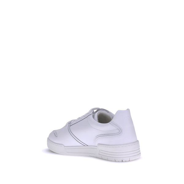 Weiße Gummisohle Sneakers mit niedrigem Schaft