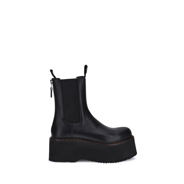 Schwarze Kalbshaut-Stiefeletten im Chelsea-Stil aus Bos Taurus