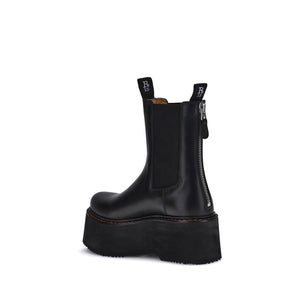Schwarze Kalbshaut-Stiefeletten im Chelsea-Stil aus Bos Taurus
