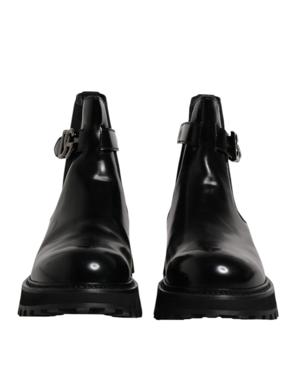 Schwarzer Gürtel DG Logo Herren Chelsea Boots Schuhe