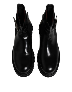 Schwarzer Gürtel DG Logo Herren Chelsea Boots Schuhe