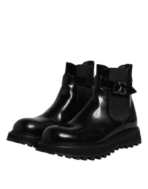 Schwarzer Gürtel DG Logo Herren Chelsea Boots Schuhe