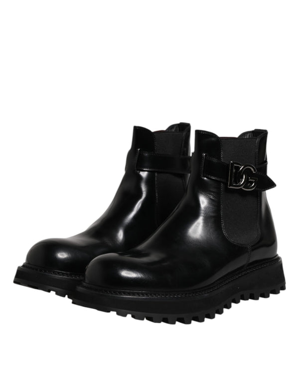 Schwarzer Gürtel DG Logo Herren Chelsea Boots Schuhe