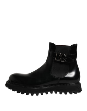 Schwarzer Gürtel DG Logo Herren Chelsea Boots Schuhe