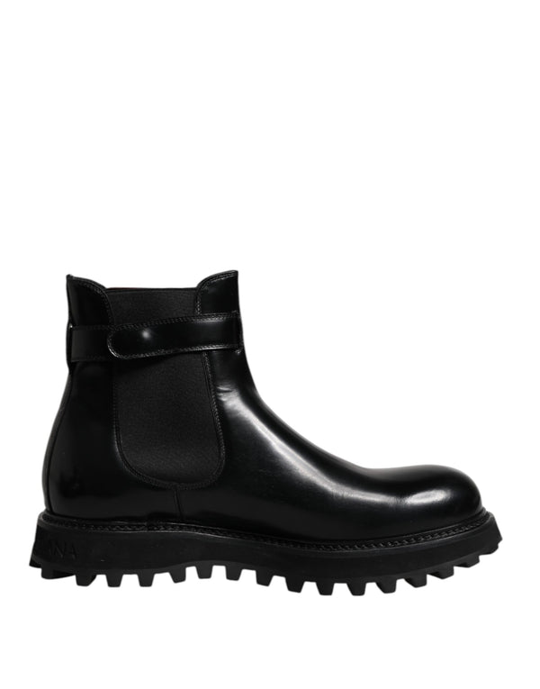 Schwarzer Gürtel DG Logo Herren Chelsea Boots Schuhe