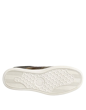 Braune Exotische Leder Low Top Sneakers Schuhe