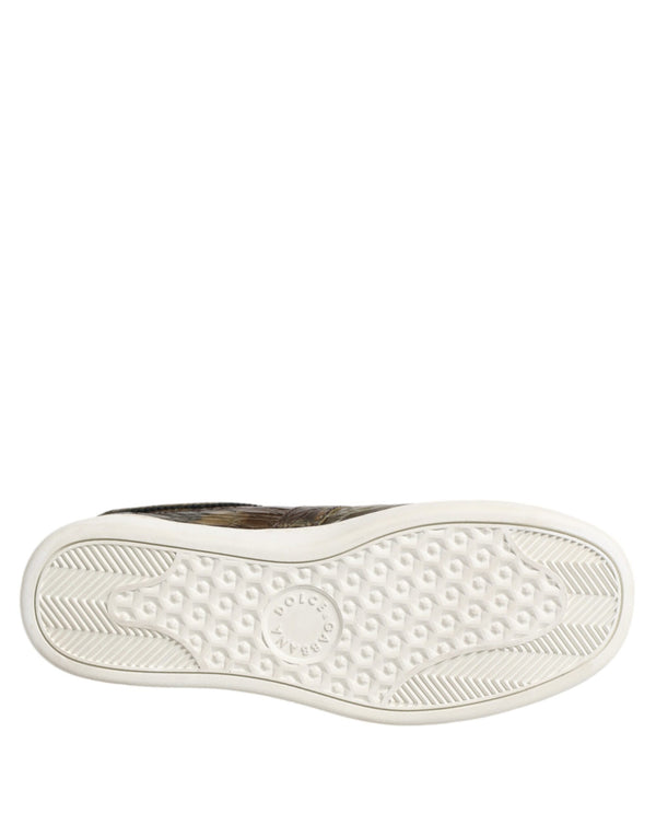 Braune Exotische Leder Low Top Sneakers Schuhe