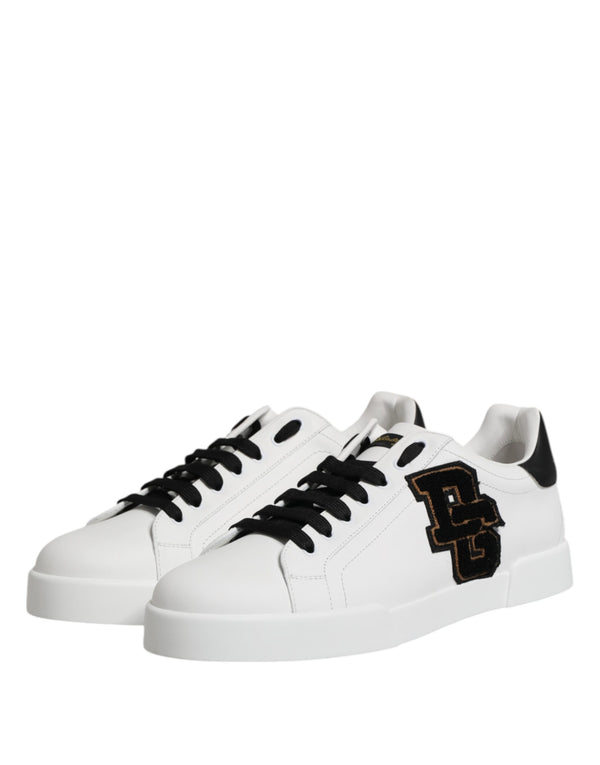 Weiß DG Logo Portofino Low Top Turnschuhe Schuhe