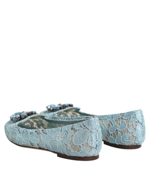 Blau Spitze Kristall Ballett Flats Loafers Schuhe