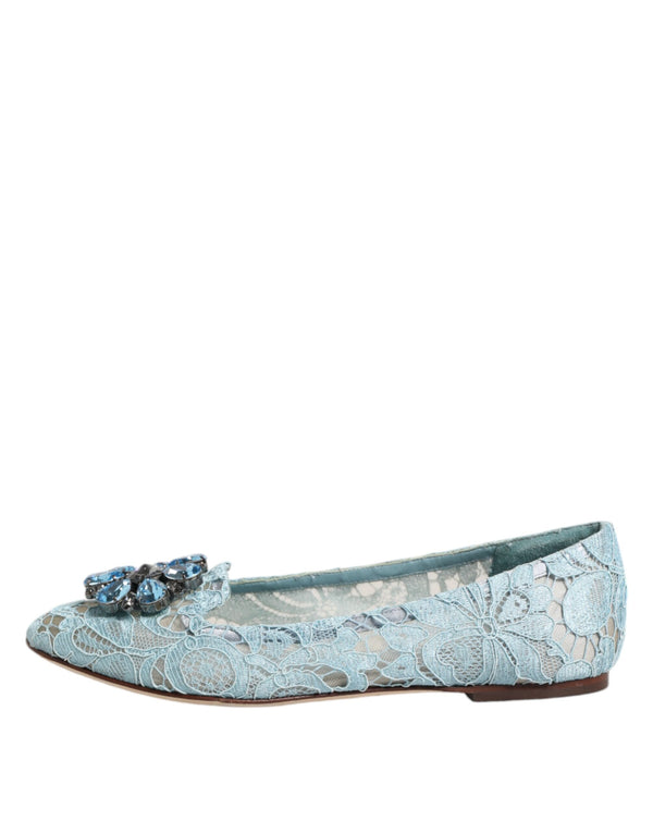 Blau Spitze Kristall Ballett Flats Loafers Schuhe