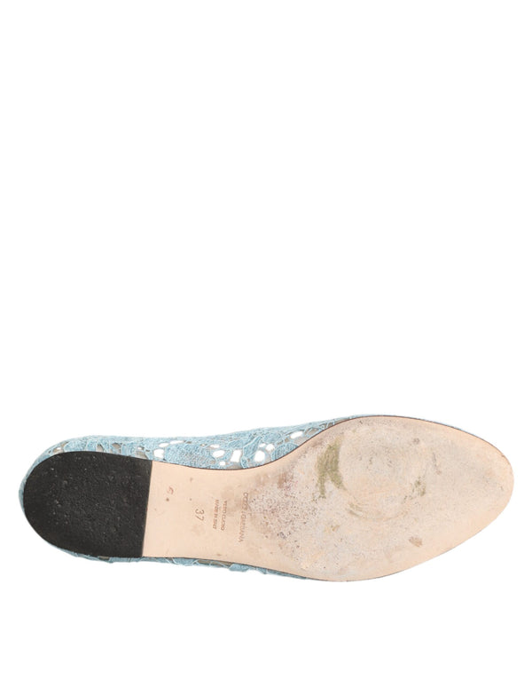 Blau Spitze Kristall Ballett Flats Loafers Schuhe