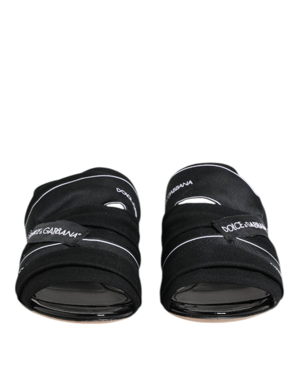 Schwarz Rutschen Slip On Sandalen Schuhe