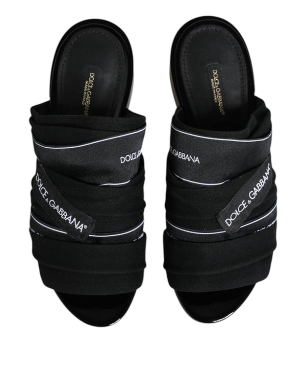 Schwarz Rutschen Slip On Sandalen Schuhe