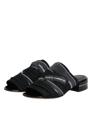 Schwarz Rutschen Slip On Sandalen Schuhe