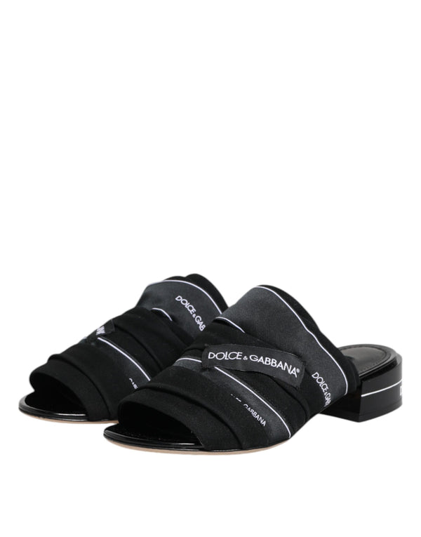 Schwarz Rutschen Slip On Sandalen Schuhe