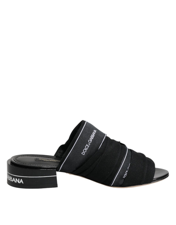 Schwarz Rutschen Slip On Sandalen Schuhe