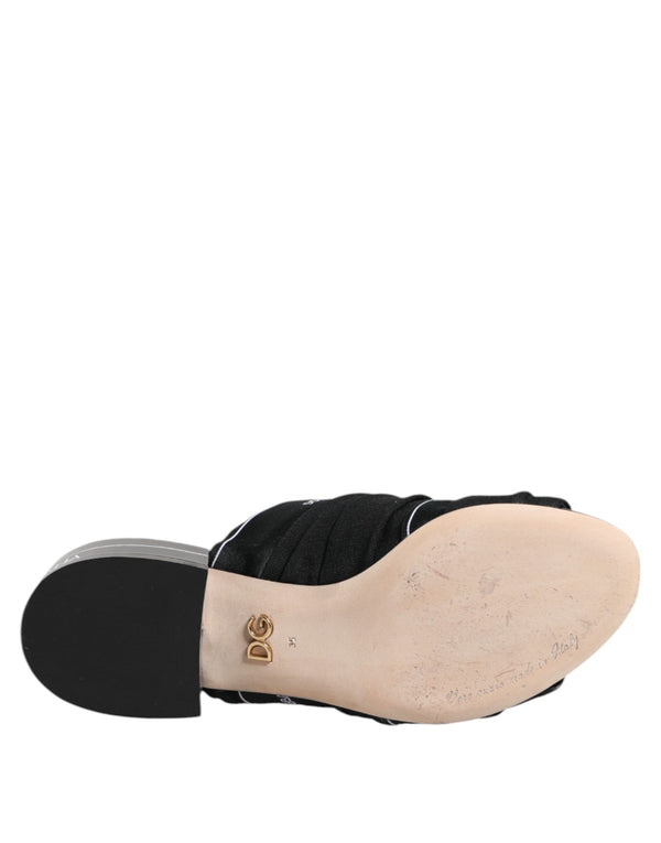 Schwarz Rutschen Slip On Sandalen Schuhe
