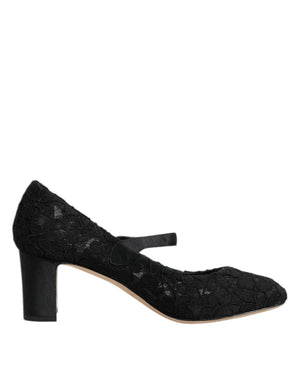 Schwarz Mary Jane Taormina Spitze Pumps Schuhe