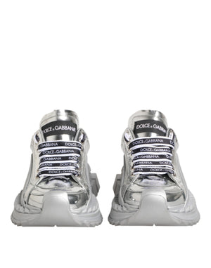 Silberne Leder Super Queen Sneakers Schuhe