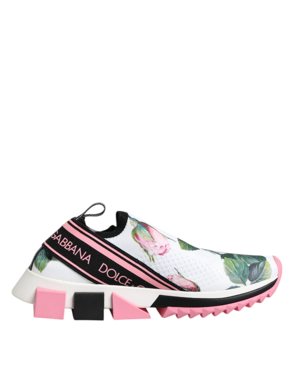 Weiß Rose Print Sorrento Turnschuhe Schuhe