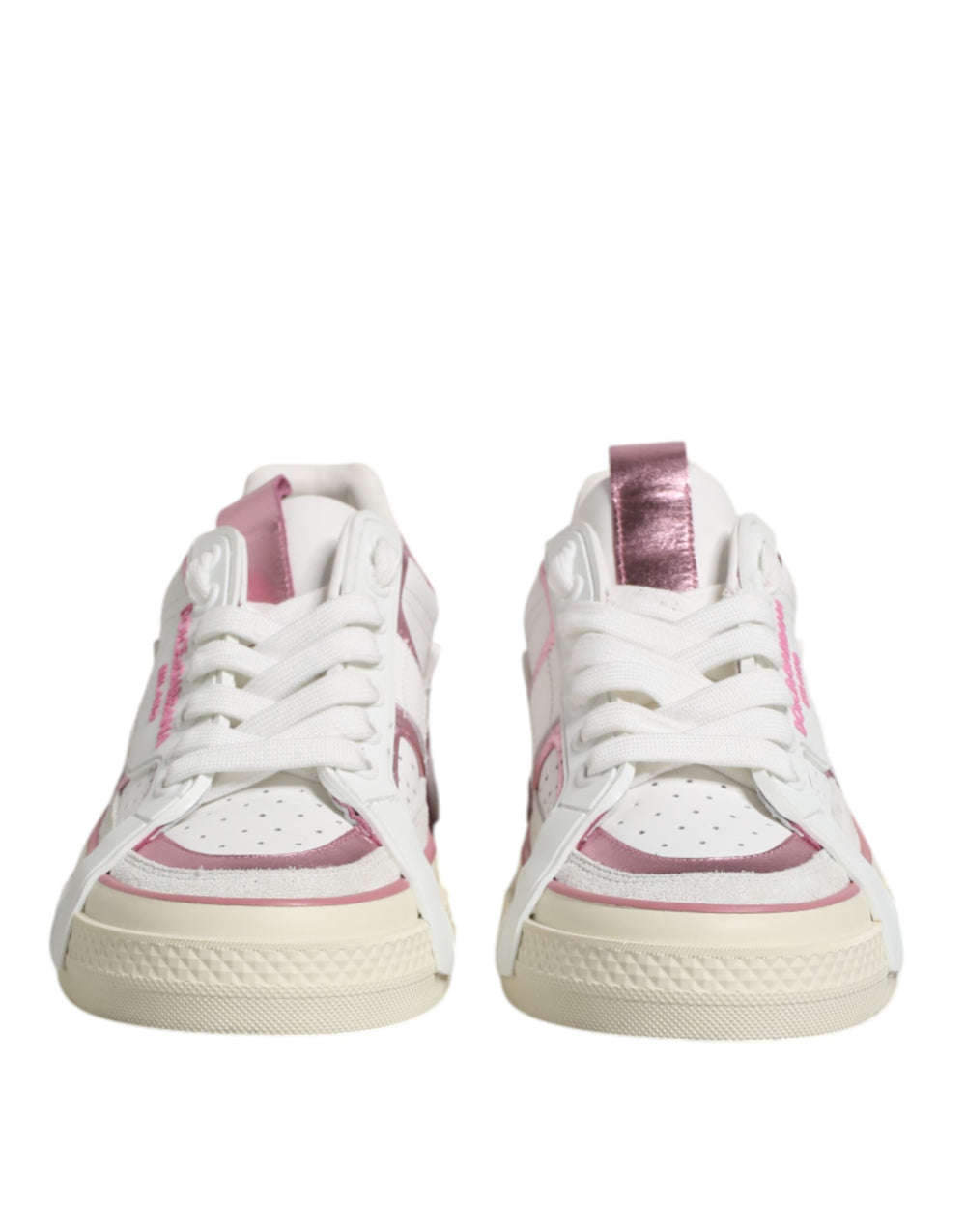 Weiß Rosa Leder Low Top Turnschuhe Schuhe