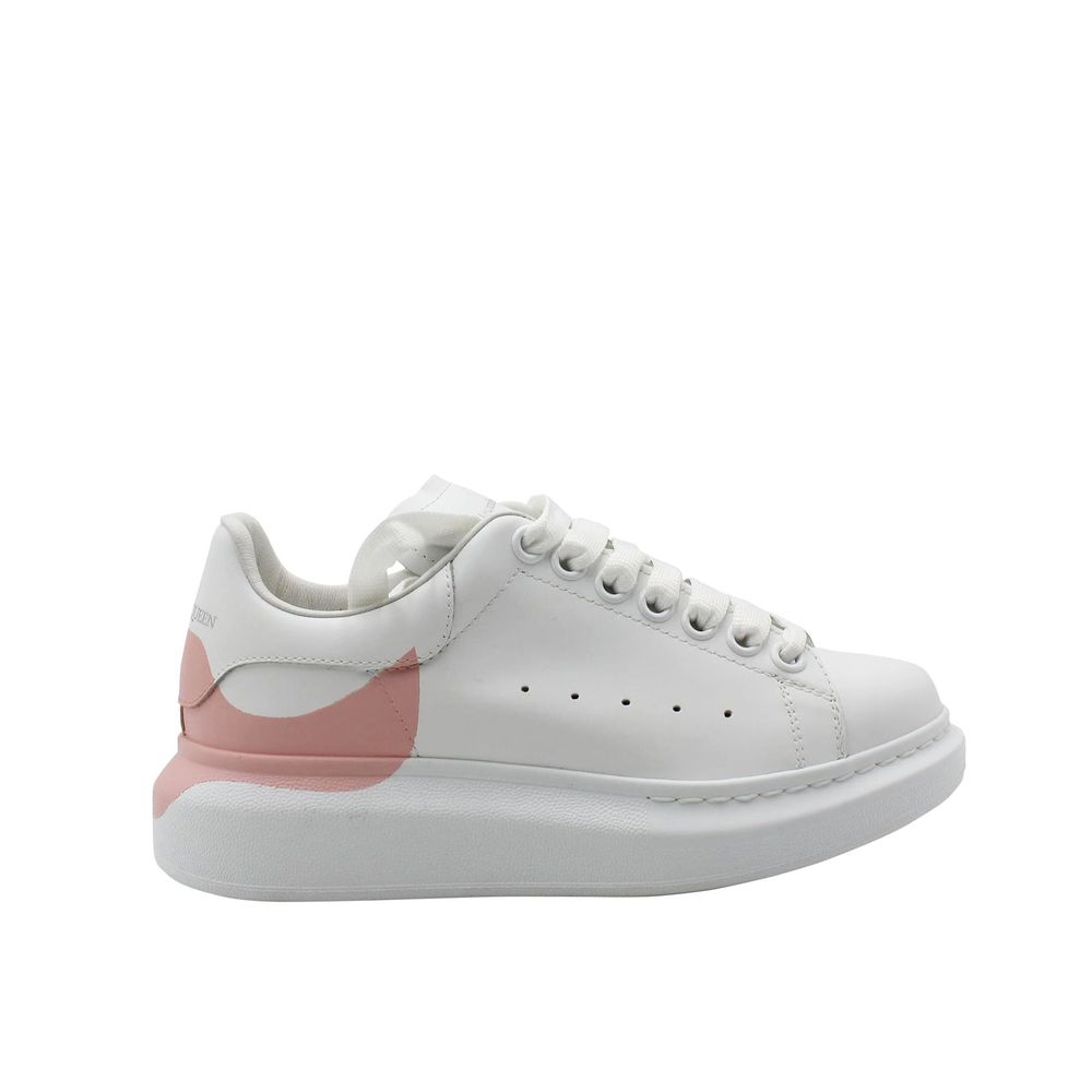 Weiße Kalbshaut-Sneaker mit klobiger Sohle