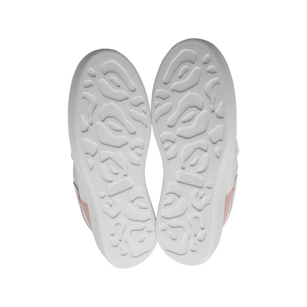 Weiße Kalbshaut-Sneaker mit klobiger Sohle
