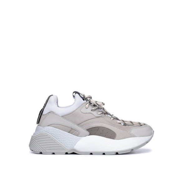 Klobige Sneaker aus grauem veganem Leder