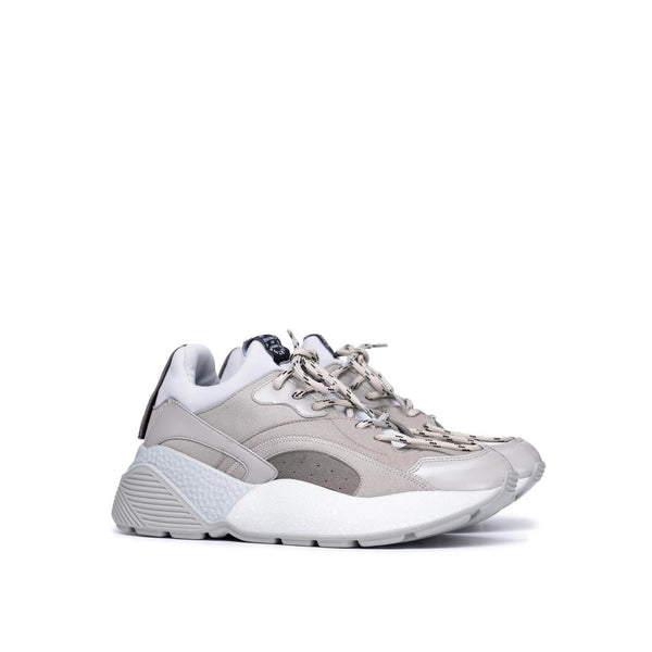 Klobige Sneaker aus grauem veganem Leder