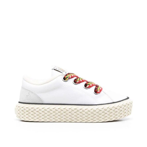 Weiße Low-Top-Sneaker aus Baumwolle