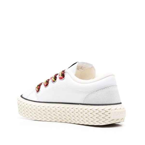 Weiße Low-Top-Sneaker aus Baumwolle