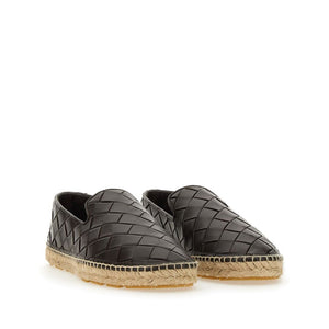 Espadrilles aus braunem Kalbsleder