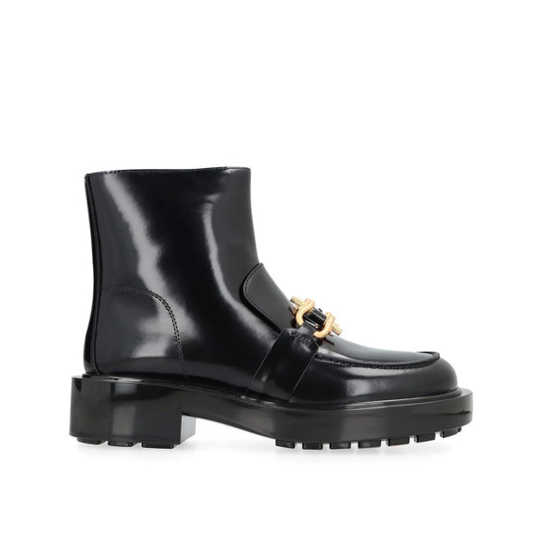 Schwarze Stiefeletten aus Kalbsleder