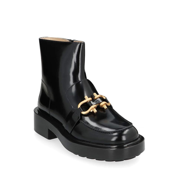 Schwarze Stiefeletten aus Kalbsleder