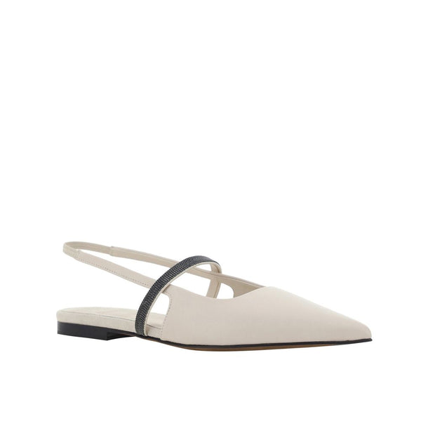 Weiße Ballettschuhe aus Kalbsleder