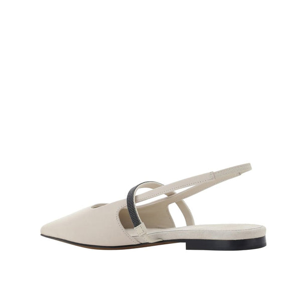 Weiße Ballettschuhe aus Kalbsleder