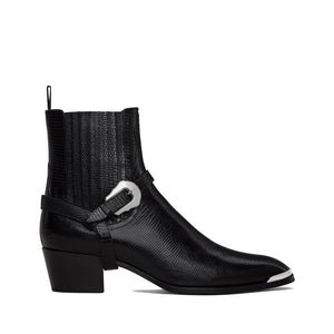 Schwarze Chelsea-Stiefel aus Kalbsleder