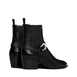Schwarze Chelsea-Stiefel aus Kalbsleder
