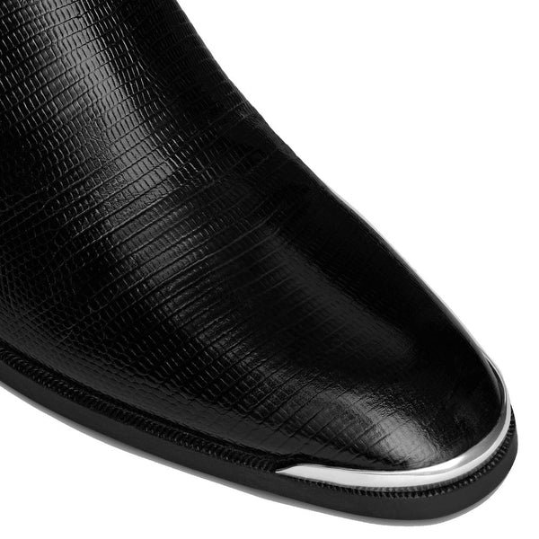 Schwarze Chelsea-Stiefel aus Kalbsleder