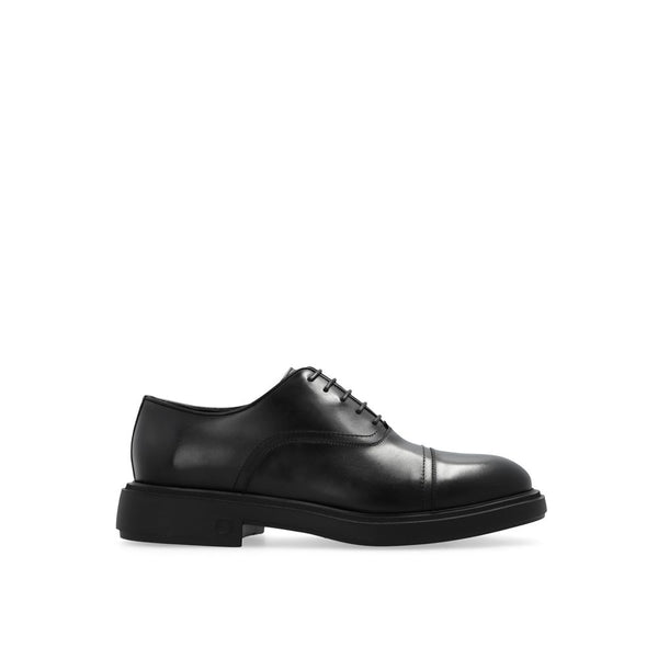 Schwarze Kalbsleder-Schnürschuhe