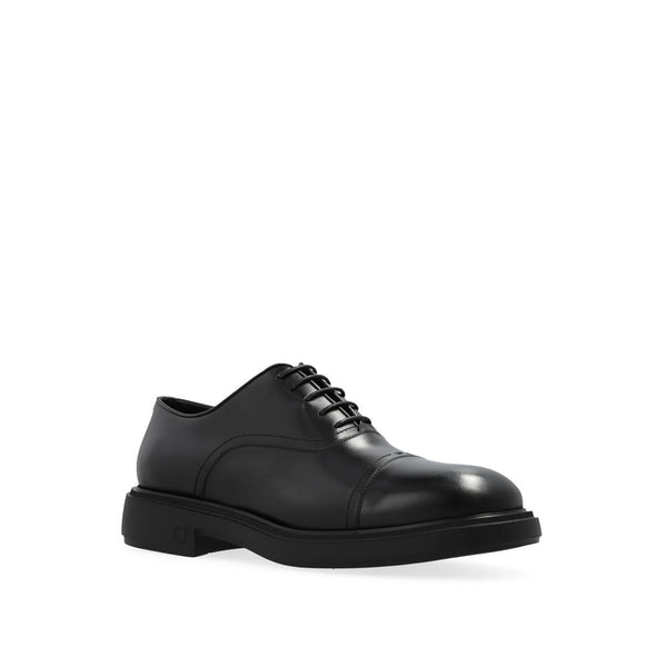 Schwarze Kalbsleder-Schnürschuhe