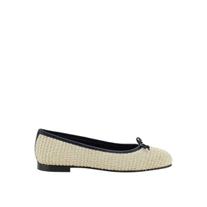 Beige Raffia-Ballerinas